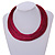 Magenta Purple Multistrand Silk Cord Necklace In Silver Tone - 50cm L/ 7cm Ext - view 3