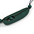 Long Geometric Dark Green Painted Wood Bead Black Cord Necklace - 100cm Max/ Adjustable - view 8