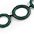 Long Geometric Dark Green Painted Wood Bead Black Cord Necklace - 100cm Max/ Adjustable - view 9