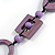 Long Geometric Lilac Purple Painted Wood Bead Black Cord Necklace - 100cm Max/ Adjustable - view 5