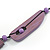 Long Geometric Lilac Purple Painted Wood Bead Black Cord Necklace - 100cm Max/ Adjustable - view 7