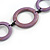 Long Geometric Lilac Purple Painted Wood Bead Black Cord Necklace - 100cm Max/ Adjustable - view 8