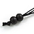 Long Geometric Multicoloured Painted Wood Bead Black Cord Necklace -100cm Max/ Adjustable - view 7