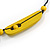 Long Geometric Yellow Painted Wood Bead Black Cord Necklace - 100cm Max/ Adjustable - view 7