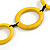Long Geometric Yellow Painted Wood Bead Black Cord Necklace - 100cm Max/ Adjustable - view 9