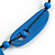 Long Geometric Blue Painted Wood Bead Black Cord Necklace - 100cm Max/ Adjustable - view 6
