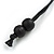 Long Geometric Brown Painted Wood Bead Black Cord Necklace - 90cm Max/ Adjustable - view 5