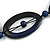 Long Geometric Dark Blue Painted Wood Bead Black Cord Necklace - 90cm Max/ Adjustable - view 7