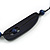 Long Geometric Dark Blue Painted Wood Bead Black Cord Necklace - 90cm Max/ Adjustable - view 8