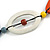 Long Geometric Multicoloured Painted Wood Bead Black Cord Necklace - 90cm Max/ Adjustable - view 8