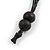 Long Geometric Multicoloured Painted Wood Bead Black Cord Necklace - 90cm Max/ Adjustable - view 7