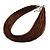 Brown Multistrand Silk Cord Necklace In Silver Tone - 50cm L/ 7cm Ext - view 2