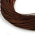 Brown Multistrand Silk Cord Necklace In Silver Tone - 50cm L/ 7cm Ext - view 5