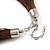 Brown Multistrand Silk Cord Necklace In Silver Tone - 50cm L/ 7cm Ext - view 6