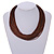 Brown Multistrand Silk Cord Necklace In Silver Tone - 50cm L/ 7cm Ext - view 3