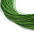 Green Multistrand Silk Cord Necklace In Silver Tone - 50cm L/ 7cm Ext - view 5