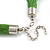 Green Multistrand Silk Cord Necklace In Silver Tone - 50cm L/ 7cm Ext - view 6