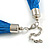 Blue Multistrand Silk Cord Necklace In Silver Tone - 50cm L/ 7cm Ext - view 4