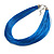 Blue Multistrand Silk Cord Necklace In Silver Tone - 50cm L/ 7cm Ext - view 2