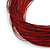 Maroon Multistrand Silk Cord Necklace In Silver Tone - 50cm L/ 7cm Ext - view 5