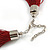 Maroon Multistrand Silk Cord Necklace In Silver Tone - 50cm L/ 7cm Ext - view 6
