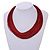 Maroon Multistrand Silk Cord Necklace In Silver Tone - 50cm L/ 7cm Ext - view 3