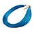 Turquoise Blue Multistrand Silk Cord Necklace In Silver Tone - 50cm L/ 7cm Ext - view 2