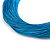Turquoise Blue Multistrand Silk Cord Necklace In Silver Tone - 50cm L/ 7cm Ext - view 5