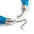 Turquoise Blue Multistrand Silk Cord Necklace In Silver Tone - 50cm L/ 7cm Ext - view 6