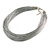 Metallic Silver Multistrand Silk Cord Necklace In Silver Tone - 50cm L/ 7cm Ext - view 2