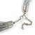 Metallic Silver Multistrand Silk Cord Necklace In Silver Tone - 50cm L/ 7cm Ext - view 6