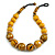 Chunky Colour Fusion Wood Bead Necklace (Yellow, Gold, Black) - 50cm Long - view 1