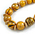 Chunky Colour Fusion Wood Bead Necklace (Yellow, Gold, Black) - 50cm Long - view 5