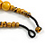 Chunky Colour Fusion Wood Bead Necklace (Yellow, Gold, Black) - 50cm Long - view 4