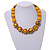 Chunky Colour Fusion Wood Bead Necklace (Yellow, Gold, Black) - 50cm Long - view 2