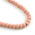 Geometric Painted Wooden Bead Long Necklace in Baby Pink, Black, Grey - 90cm Long - view 8