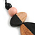 Dusty Pink/ Black Geometric Wood Pendant Black Waxed Cotton Cord - 80cm L Max/ 13cm Pendant - view 4