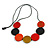 Multicoloured Wood Coin Bead Black Cotton Cord Necklace - 96cm L (Max Length) Adjustable - view 4