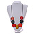 Multicoloured Wood Coin Bead Black Cotton Cord Necklace - 96cm L (Max Length) Adjustable - view 3