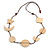 Long Moon and Star Wooden Bead Cotton Cord Necklace in Natural - 88cm Max/ Adjustable - view 2