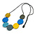 Multicoloured Wood Coin Bead Black Cotton Cord Necklace - 96cm L (Max Length) Adjustable - view 10