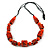 Chunky Orange with Animal Print Cube and Ball Wood Bead Cord Necklace - 90cm Max - view 7