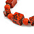 Chunky Orange with Animal Print Cube and Ball Wood Bead Cord Necklace - 90cm Max - view 4