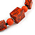 Chunky Orange with Animal Print Cube and Ball Wood Bead Cord Necklace - 90cm Max - view 5