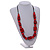 Chunky Red with Animal Print Cube and Ball Wood Bead Cord Necklace - 90cm Max - view 3