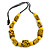 Chunky Yellow with Animal Print Cube and Ball Wood Bead Cord Necklace - 90cm Max - view 8