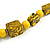 Chunky Yellow with Animal Print Cube and Ball Wood Bead Cord Necklace - 90cm Max - view 7
