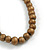 Geometric Painted Wooden Bead Long Necklace in Brown, Grey - 90cm L - view 6
