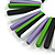 Statement Green/Lilac/White/Black Wood Bead Fringe Necklace with Black Cotton Cords/ 74cm L - view 4