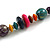 Multicoloured Round and Button Wood Bead Cotton Cord Necklace/ 80cm L/ Adjustable - view 5